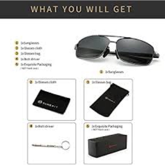SUNGAIT Ultra Lightweight Rectangular Polarized Sunglasses UV400 Protection - Picture 5 of 7